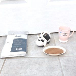 NEW bathroom Shower Curtain Cup Soap Holder Toothbrush Holder